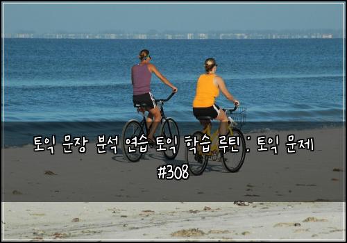 토익 문장 분석 연습 토익 학습 루틴 : 토익 문제 #308