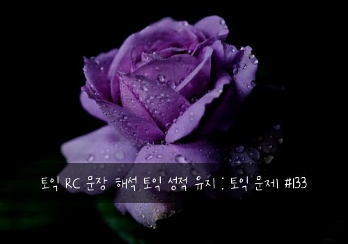 토익 RC 문장 해석 토익 성적 유지 : 토익 문제 #133