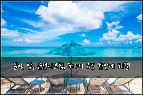 실비, 암, 운전자보험, 3가지 고민 한번에 해결!
