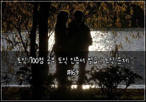 토익 700점 공부 토익 인증서 발급 : 토익 문제 #164