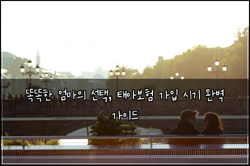  똑똑한 엄마의 선택, 태아보험 가입 시기 완벽 가이드