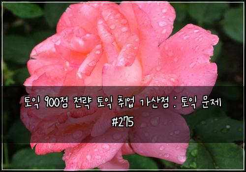 토익 900점 전략 토익 취업 가산점 : 토익 문제 #275