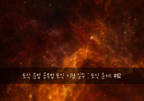 토익 문법 공부법 토익 시험 실수 : 토익 문제 #112