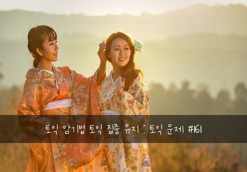 토익 암기법 토익 집중 유지 : 토익 문제 #161