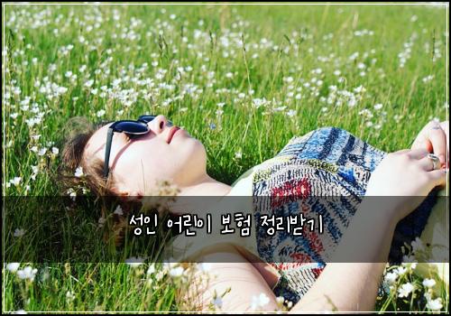 성인 어린이 보험 정리받기 