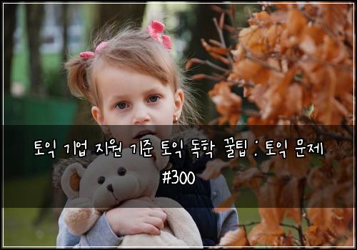 토익 기업 지원 기준 토익 독학 꿀팁 : 토익 문제 #300