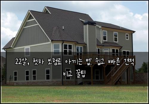  22살, 첫차 보험료 아끼는 법: 쉽고 빠른 견적 비교 꿀팁