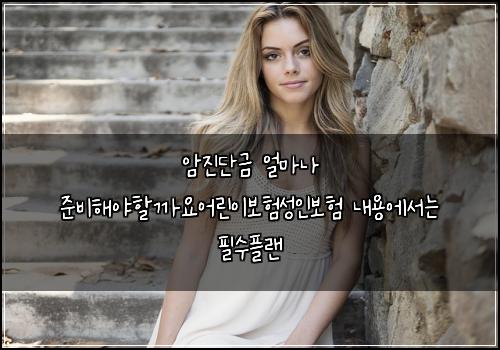 암진단금 얼마나 준비해야할까요어린이보험성인보험 내용에서는 필수플랜