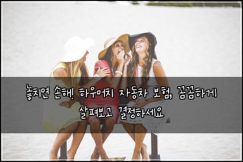 놓치면 손해! 하우머치 자동차 보험, 꼼꼼하게 살펴보고 결정하세요