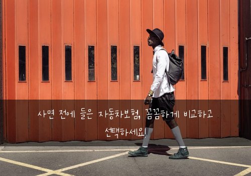 사면 전에 들은 자동차보험, 꼼꼼하게 비교하고 선택하세요!