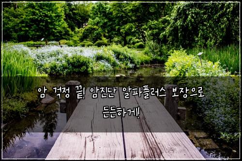  암 걱정 끝! 암진단 알파플러스 보장으로 든든하게!