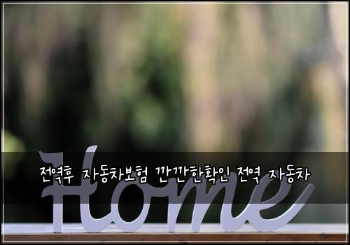 전역후 자동차보험 깐깐한확인  전역 자동차