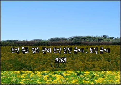 토익 목표 점수 관리 토익 실전 문제 : 토익 문제 #269