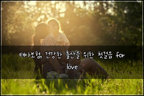 태아보험, 건강한 출산을 위한 첫걸음 for love
