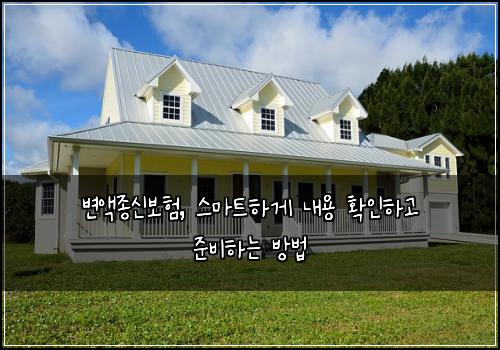 변액종신보험, 스마트하게 내용 확인하고 준비하는 방법