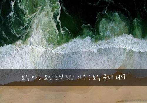 토익 마킹 요령 토익 정답 개수 : 토익 문제 #137