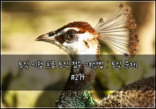 토익 시험 흐름 토익 점수 계산법 : 토익 문제 #274