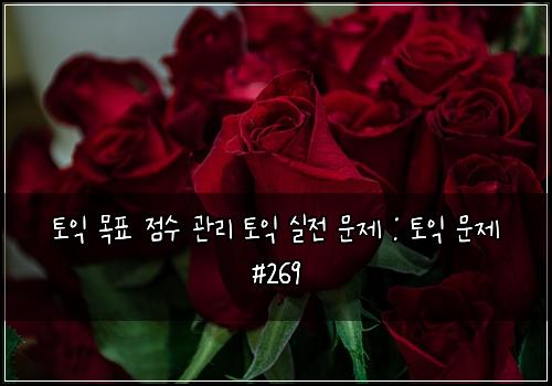 토익 목표 점수 관리 토익 실전 문제 : 토익 문제 #269