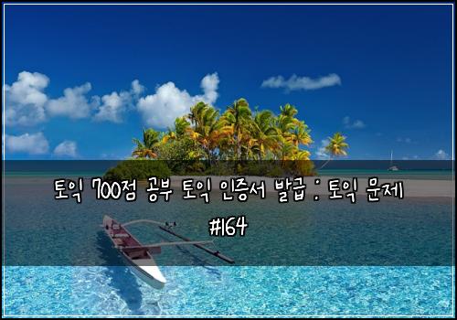 토익 700점 공부 토익 인증서 발급 : 토익 문제 #164