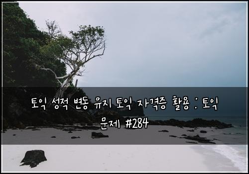 토익 성적 변동 유지 토익 자격증 활용 : 토익 문제 #284