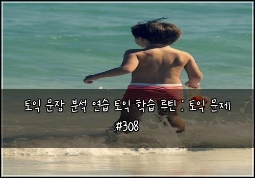토익 문장 분석 연습 토익 학습 루틴 : 토익 문제 #308