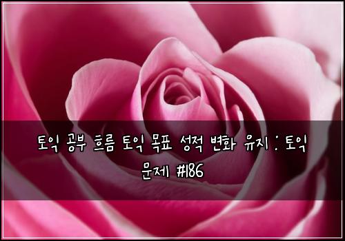 토익 공부 흐름 토익 목표 성적 변화 유지 : 토익 문제 #186