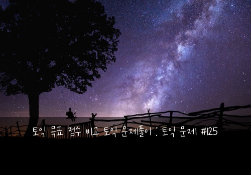 토익 목표 점수 비교 토익 문제풀이 : 토익 문제 #125