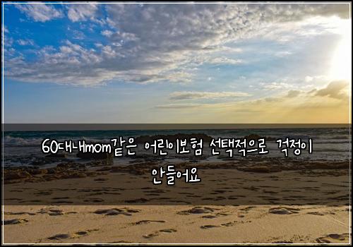60대내mom같은 어린이보험 선택적으로  걱정이 안들어요