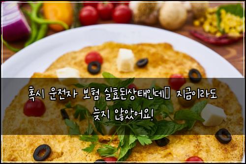  혹시 운전자 보험 실효된상태인데… 지금이라도 늦지 않았어요!