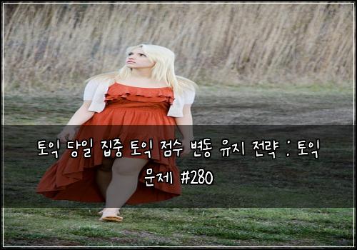 토익 당일 집중 토익 점수 변동 유지 전략 : 토익 문제 #280