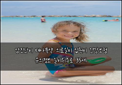 암진단비 태아특약 의료실비 입원비 건강보험 유의정보  실비위주로 35세