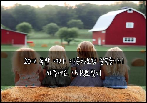 20대 후반 여자 자동차보험 실속즐기기  해주세요 인기정보찾기