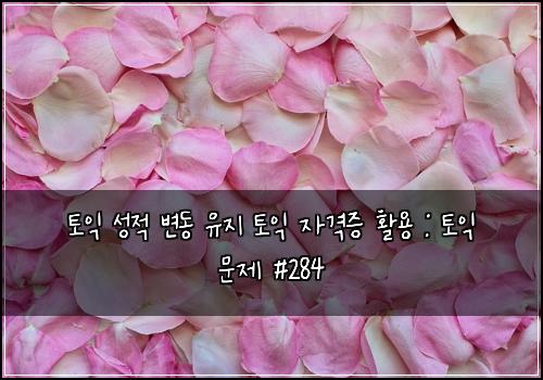 토익 성적 변동 유지 토익 자격증 활용 : 토익 문제 #284