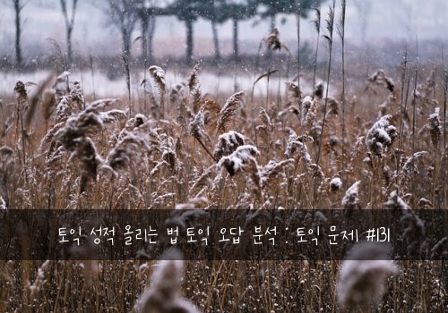 토익 성적 올리는 법 토익 오답 분석 : 토익 문제 #131