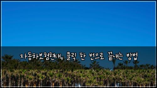 자동차보험현대, 클릭 한 번으로 끝내는 방법