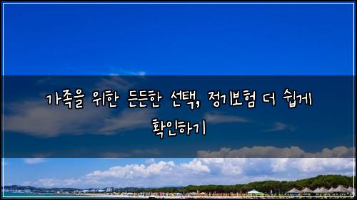  가족을 위한 든든한 선택, 정기보험 더 쉽게 확인하기