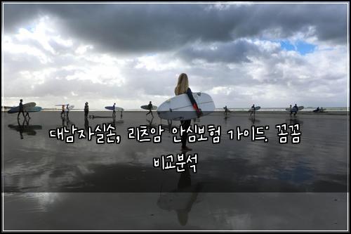 대남자실손, 리츠암 안심보험 가이드: 꼼꼼 비교분석