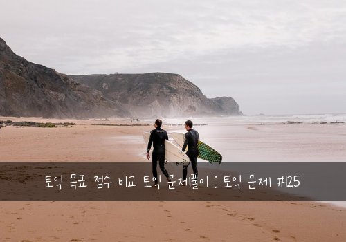 토익 목표 점수 비교 토익 문제풀이 : 토익 문제 #125