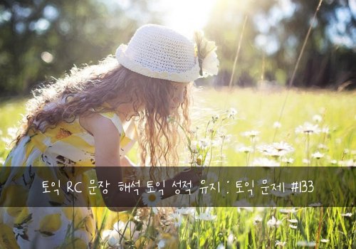 토익 RC 문장 해석 토익 성적 유지 : 토익 문제 #133