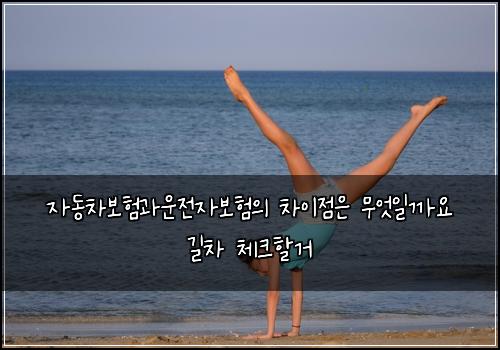 자동차보험과운전자보험의 차이점은 무엇일까요 길차 체크할거