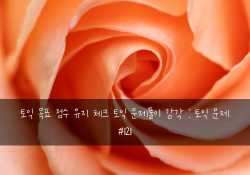 토익 목표 점수 유지 체크 토익 문제풀이 감각 : 토익 문제 #121