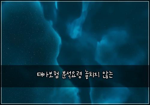 태아보험 분석요령  놓치지 않는