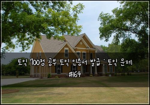 토익 700점 공부 토익 인증서 발급 : 토익 문제 #164