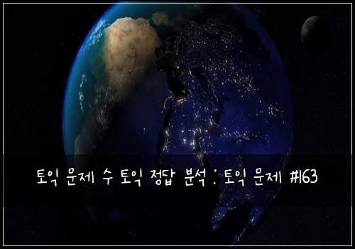 토익 문제 수 토익 정답 분석 : 토익 문제 #163