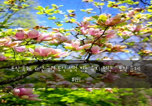 토익 독해 해석 능력 토익 성적 변동 유지 전략 : 토익 문제 #141