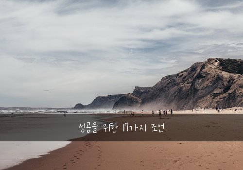 성공을 위한 17가지 조언