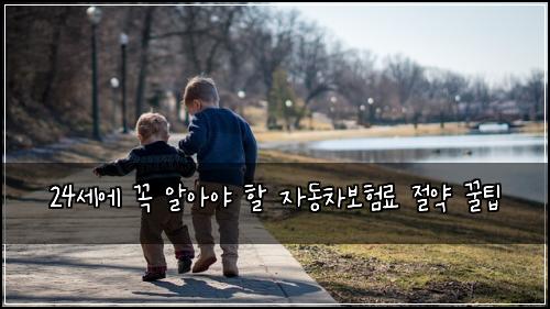 24세에 꼭 알아야 할 자동차보험료 절약 꿀팁