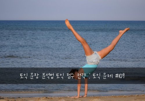 토익 문장 분석법 토익 점수 전략 : 토익 문제 #109