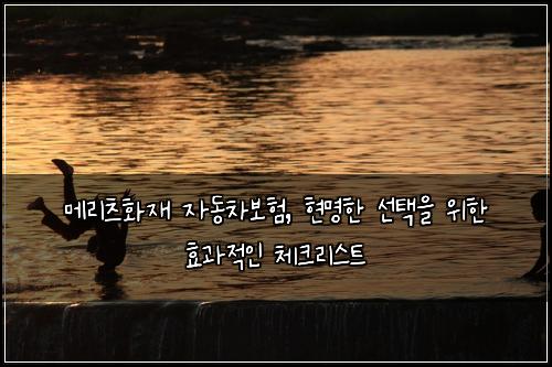 메리츠화재 자동차보험, 현명한 선택을 위한 효과적인 체크리스트