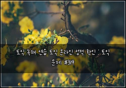 토익 독해 연습 토익 온라인 성적 확인 : 토익 문제 #314